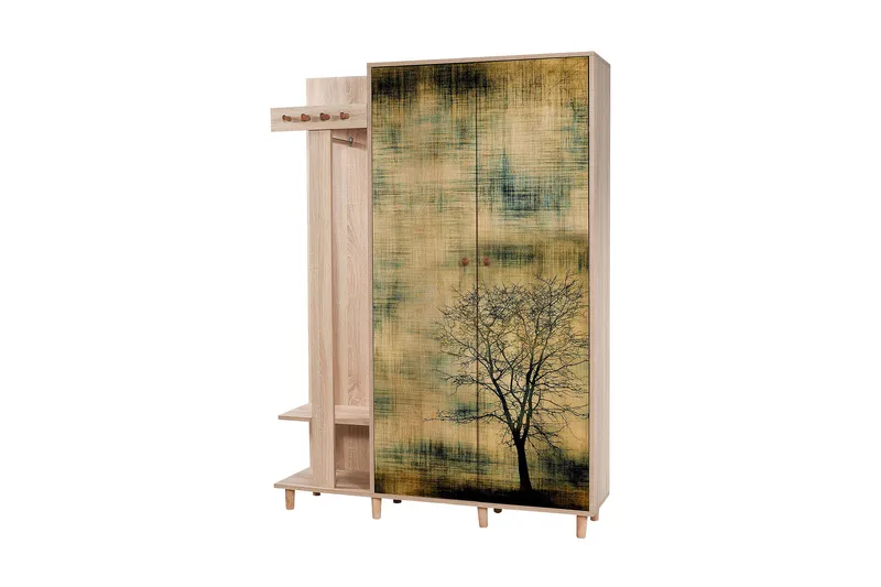 Brokind Klädförvaring 135 cm - Ek/Brun - Möbler - Hall & entré - Möbelset för hall & entré