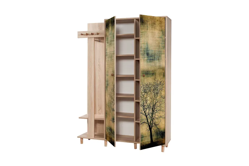 Brokind Klädförvaring 135 cm - Ek/Brun - Möbler - Hall & entré - Möbelset för hall & entré