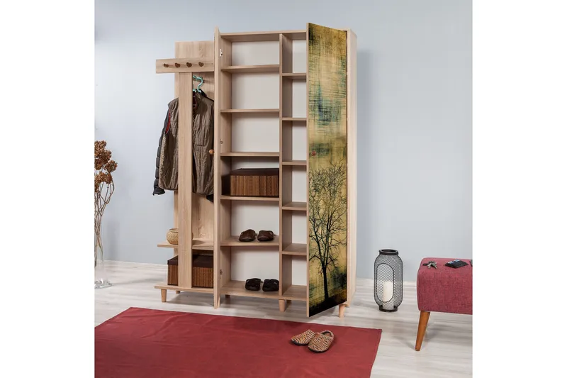 Brokind Klädförvaring 135 cm - Ek/Brun - Möbler - Hall & entré - Möbelset för hall & entré