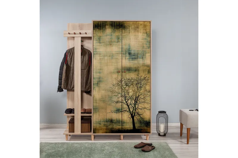 Brokind Klädförvaring 135 cm - Ek/Brun - Möbler - Hall & entré - Möbelset för hall & entré