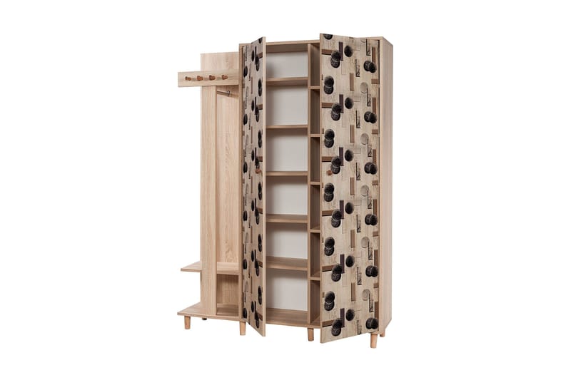 Brokind Klädförvaring 135 cm - Flerfärgad/Ek - Möbler - Hall & entré - Möbelset för hall & entré