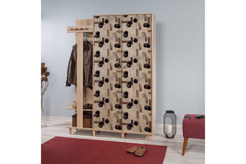 Brokind Klädförvaring 135 cm - Flerfärgad/Ek - Möbler - Hall & entré - Möbelset för hall & entré