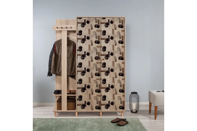 Brokind Klädförvaring 135 cm - Flerfärgad/Ek - Möbler - Hall & entré - Möbelset för hall & entré