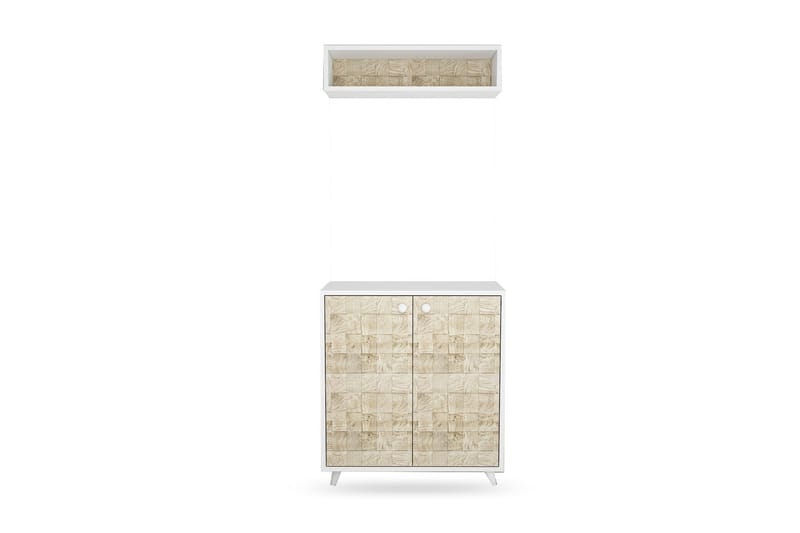 CLULHAM Hallmöbelset 80x80 cm Natur/Vit - Möbler - Hall & entré - Möbelset för hall & entré
