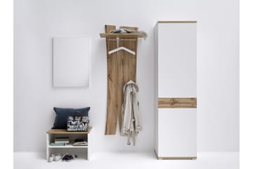 COLLICUR Hallmöbler Set om 3 Vit/Trä/Natur - Möbler - Hall & entré - Möbelset för hall & entré