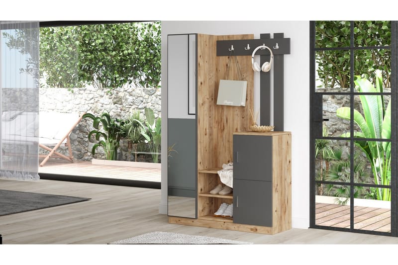 DADLES Hallmöbelset 38x114 cm Natur/Antracit - Möbler - Hall & entré - Möbelset för hall & entré