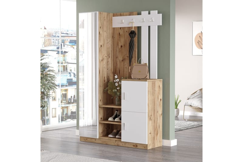 DADLES Hallmöbelset 38x114 cm Natur/Vit - Möbler - Hall & entré - Möbelset för hall & entré