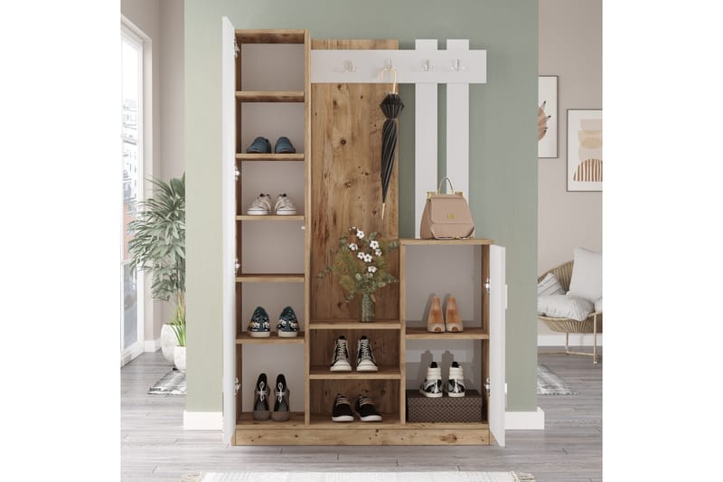 DADLES Hallmöbelset 38x114 cm Natur/Vit - Möbler - Hall & entré - Möbelset för hall & entré