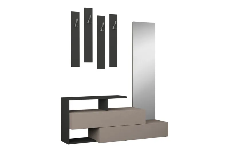 Decorta Hallförvaring/Garderob - Trä/Mörkgrå - Möbler - Hall & entré - Möbelset för hall & entré