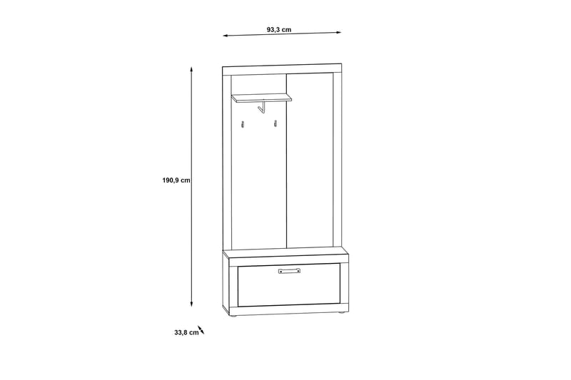 Dolnis Hallmöbelset 34x94 cm - Brun/Grå - Möbler - Hall & entré - Möbelset för hall & entré