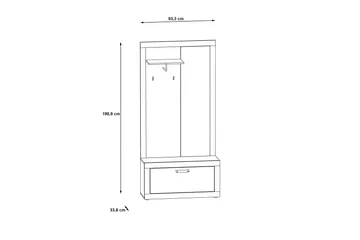 Dolnis Hallmöbelset 34x94 cm - Brun/Grå - Möbler - Hall & entré - Möbelset för hall & entré