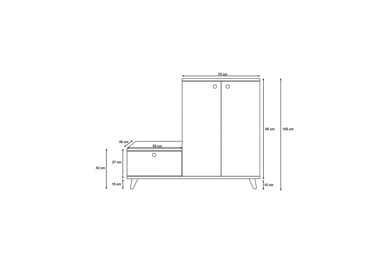DOYRAN Hallmöbelset 120x120 cm Natur/Vit - Möbler - Hall & entré - Möbelset för hall & entré