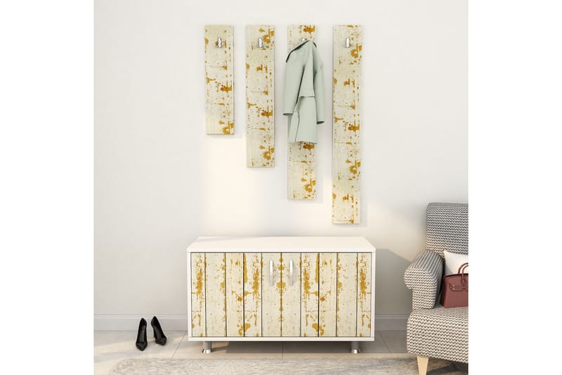 DOYRAN Hallmöbelset 50x100 cm Ljusbrun/Vit - Möbler - Hall & entré - Möbelset för hall & entré