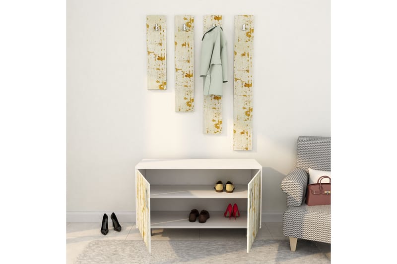 DOYRAN Hallmöbelset 50x100 cm Ljusbrun/Vit - Möbler - Hall & entré - Möbelset för hall & entré