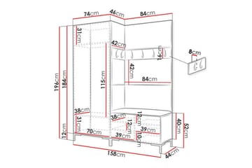 Dunvegan Hallmöbelset 158x46 cm - Mörkbrun - Möbler - Hall & entré - Möbelset för hall & entré