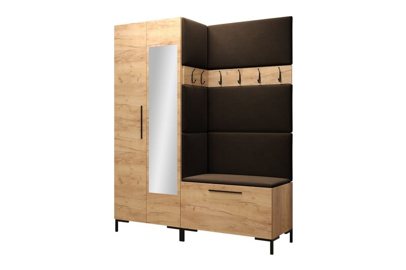 Dunvegan Hallmöbelset 158x46 cm Mörkbrun - Möbler - Hall & entré - Möbelset för hall & entré