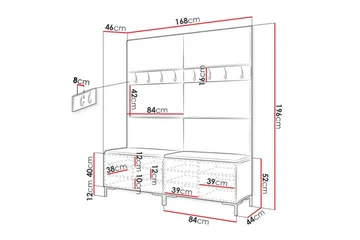Dunvegan Hallmöbelset 168x46 cm - Mörkbrun - Möbler - Hall & entré - Möbelset för hall & entré