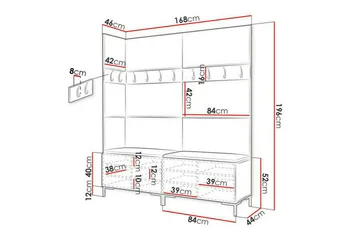 Dunvegan Hallmöbelset 168x46 cm - Vit - Möbler - Hall & entré - Möbelset för hall & entré