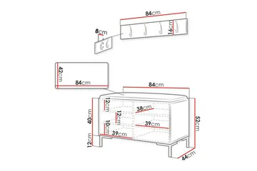 Dunvegan Hallmöbelset 84x44 cm - Vit - Möbler - Hall & entré - Möbelset för hall & entré