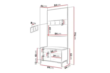 Dunvegan Hallmöbelset 84x46 cm - Mörkbrun - Möbler - Hall & entré - Möbelset för hall & entré