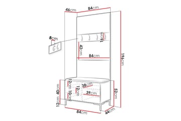 Dunvegan Hallmöbelset 84x46 cm - Svart - Möbler - Hall & entré - Möbelset för hall & entré