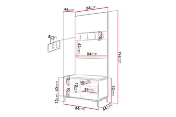 Dunvegan Hallmöbelset 84x46 cm - Vit - Möbler - Hall & entré - Möbelset för hall & entré