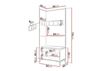 Dunvegan Hallmöbelset 84x46 cm - Vit - Möbler - Hall & entré - Möbelset för hall & entré