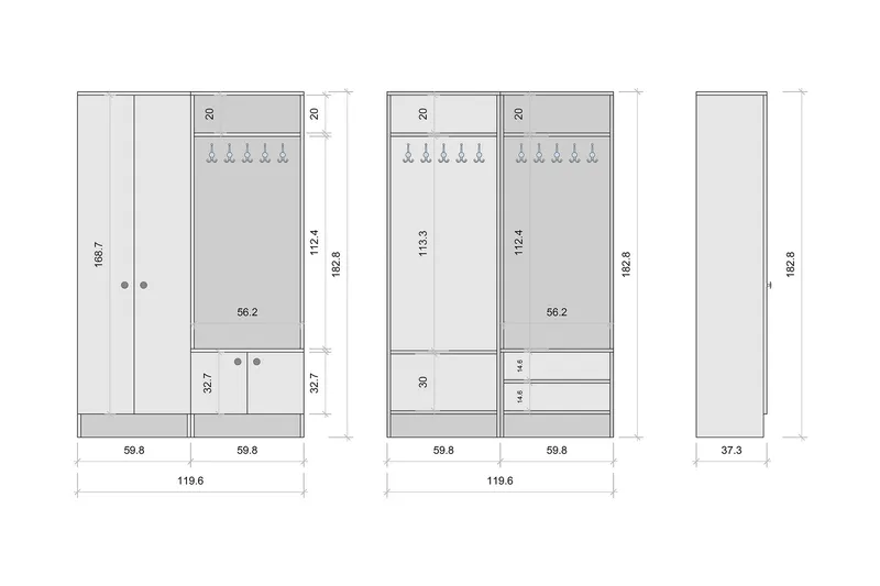 Erickslund Hallmöbelset - Vit - Möbler - Hall & entré - Möbelset för hall & entré