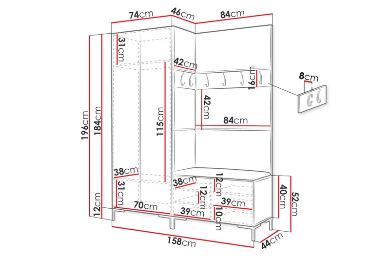 Hallförvaring - Möbler - Hall & entré - Möbelset för hall & entré