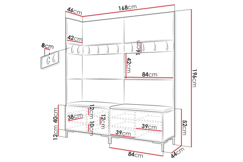 Hallförvaring - Möbler - Hall & entré - Möbelset för hall & entré