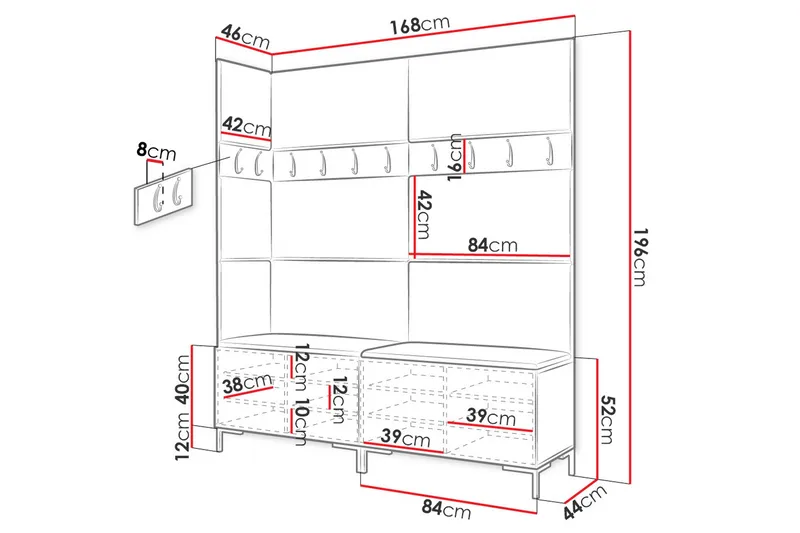 Hallförvaring - Möbler - Hall & entré - Möbelset för hall & entré
