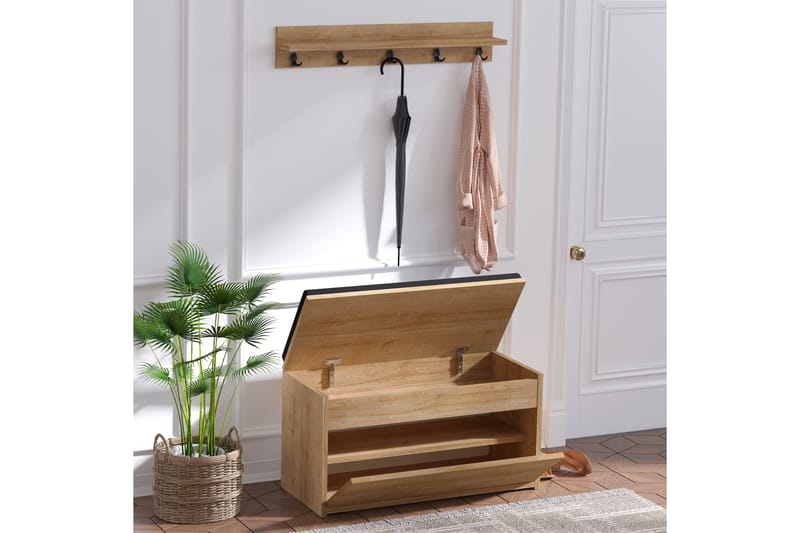 HALLMÖBELSET 35x80 cm Natur/Svart - Möbler - Hall & entré - Möbelset för hall & entré