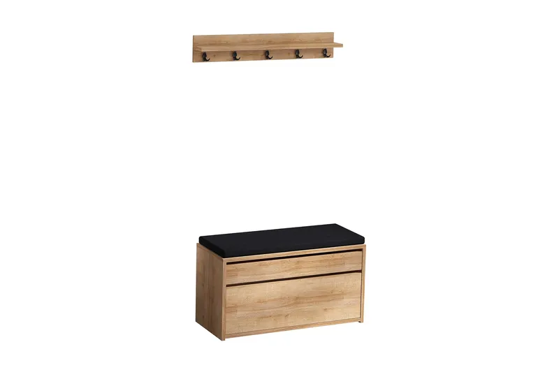 Hallmöbelset 35x80 cm - Natur/Svart - Möbler - Hall & entré - Möbelset för hall & entré