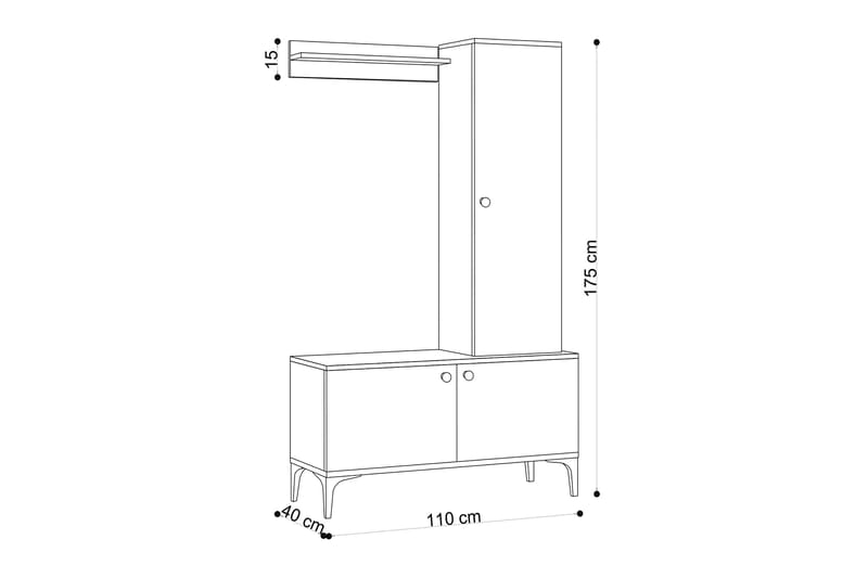 HALLMÖBELSET 40x110 cm Natur/Svart - Möbler - Hall & entré - Möbelset för hall & entré