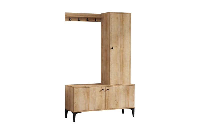 HALLMÖBELSET 40x110 cm Natur/Svart - Möbler - Hall & entré - Möbelset för hall & entré