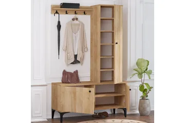 Hallmöbelset 40x110 cm - Natur/Svart - Möbler - Hall & entré - Möbelset för hall & entré