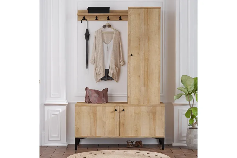 Hallmöbelset 40x110 cm, Natur/Svart