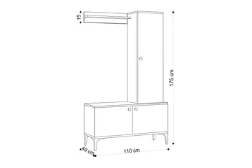 Hallmöbelset 40x110 cm - Natur/Svart - Möbler - Hall & entré - Möbelset för hall & entré
