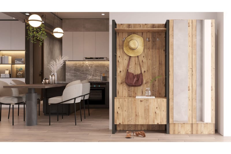 Hardyng Hallmöbelset 34x90 cm Dubbel Höger - Natur - Möbler - Hall & entré - Möbelset för hall & entré