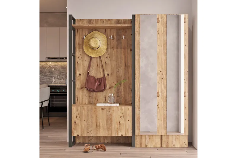 Hardyng Hallmöbelset 34x90 cm Dubbel Höger - Natur - Möbler - Hall & entré - Möbelset för hall & entré