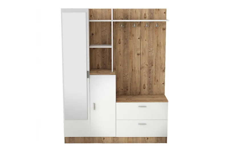 Hialeh Hallmöbelset 37x140 cm - Natur/Vit - Möbler - Hall & entré - Möbelset för hall & entré
