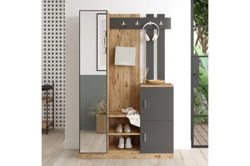 Hialeh Hallmöbelset 38x114 cm - Natur/Antracit - Möbler - Hall & entré - Möbelset för hall & entré