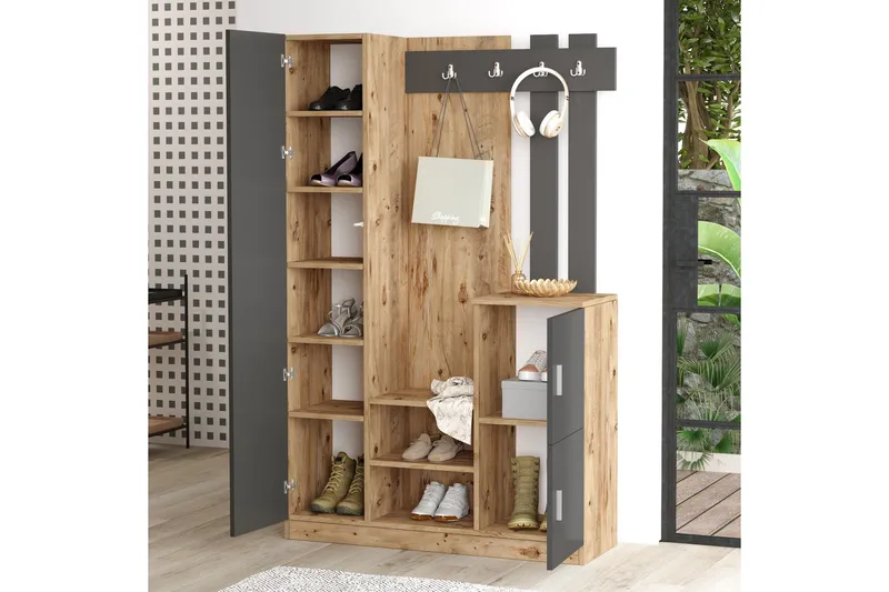 Hialeh Hallmöbelset 38x114 cm - Natur/Antracit - Möbler - Hall & entré - Möbelset för hall & entré