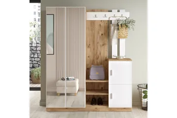 Hialeh Hallmöbelset 38x147 cm - Natur/Vit - Möbler - Hall & entré - Möbelset för hall & entré