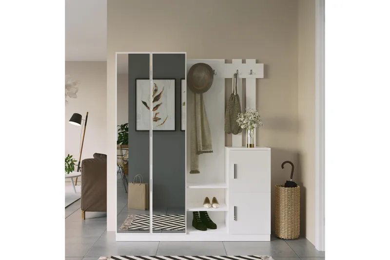 Hialeh Hallmöbelset 38x147 cm - Vit - Möbler - Hall & entré - Möbelset för hall & entré
