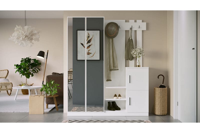 Hialeh Hallmöbelset 38x147 cm - Vit - Möbler - Hall & entré - Möbelset för hall & entré