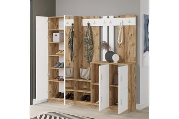Hialeh Hallmöbelset 38x187 cm - Natur/Vit - Möbler - Hall & entré - Möbelset för hall & entré
