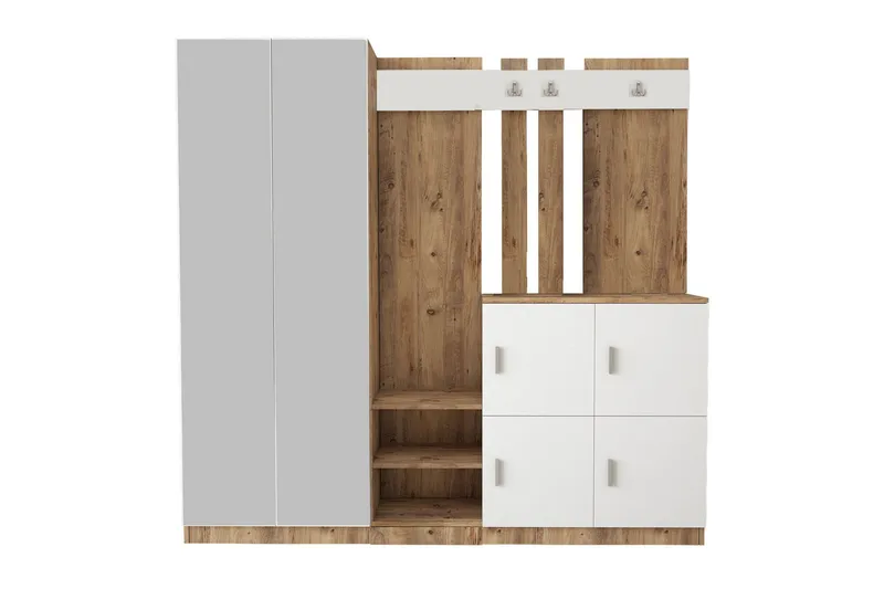 Hialeh Hallmöbelset 38x187 cm - Natur/Vit - Möbler - Hall & entré - Möbelset för hall & entré