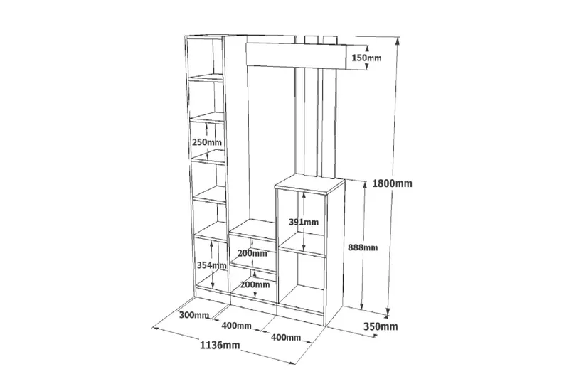 Hialeh Hallmöbelset - Vit - Möbler - Hall & entré - Möbelset för hall & entré