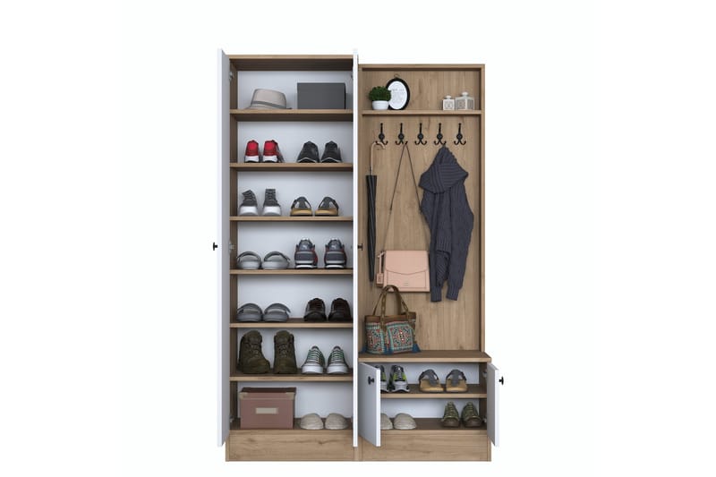 Hooda Hallmöbelset Brun/Vit - Hanah Home - Möbler - Hall & entré - Möbelset för hall & entré